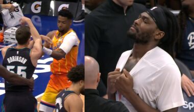 Isaiah Stewart watching Brandon Miller and Duncan Robinson get into it 😂