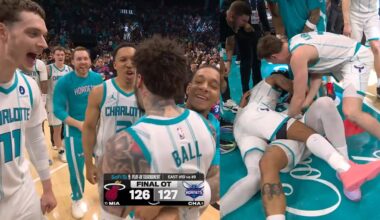 INSANE ENDING LaMelo Ball GAME WINNER vs Heat in OT to eliminate them 😱