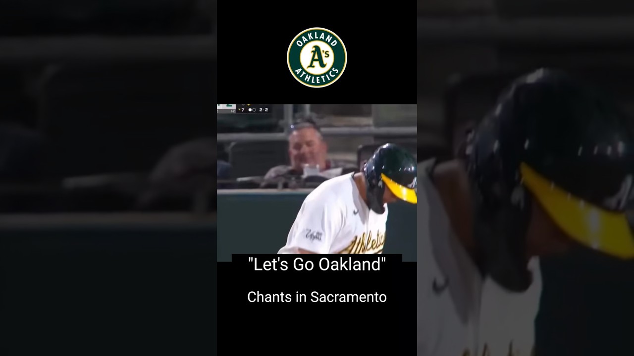 "Let's go Oakland" chants by fans in Sacramento heard in broadcast vs. Rangers #mlb #baseball