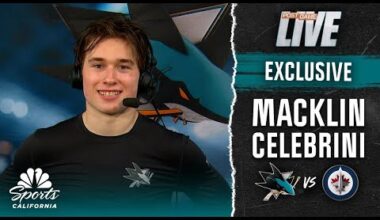 Macklin Celebrini recaps his record-breaking night, Sharks' season-finale win | NBC Sports CA
