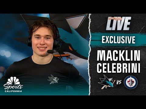Macklin Celebrini recaps his record-breaking night, Sharks' season-finale win | NBC Sports CA