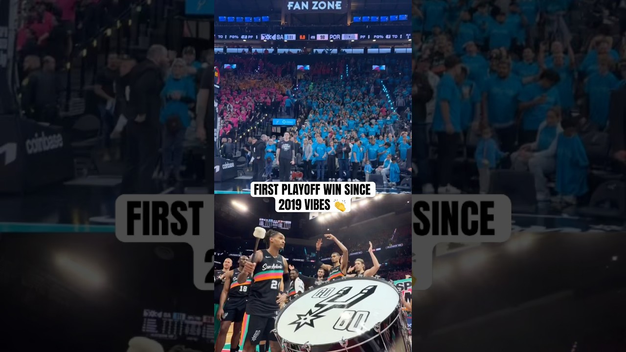 Spurs celebrated after their first playoff win since 2019