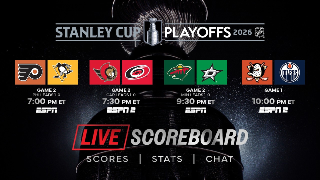 👉 LIVE Stanley Cup Playoffs Round 1 Scoreboard & Chat  4/20 🏒🔥