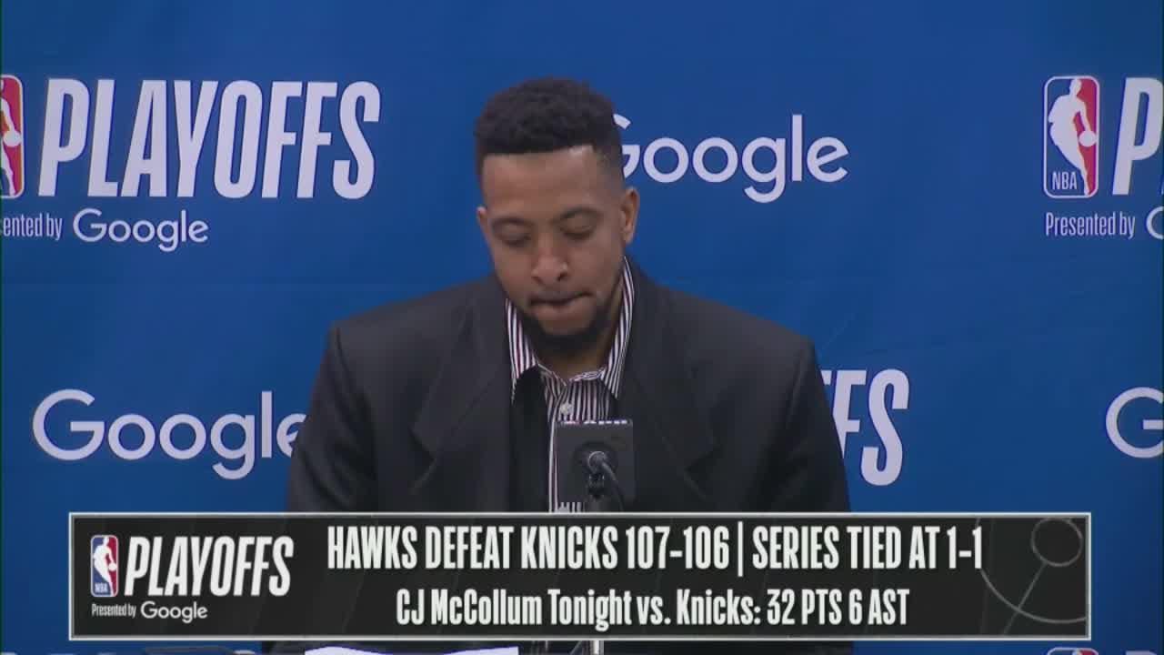 [Highlight] CJ McCollum when asked how tonight's performance played into his villain status with Knicks fans: "I ain't no villain. I'm a nice guy with two kids and a wife."