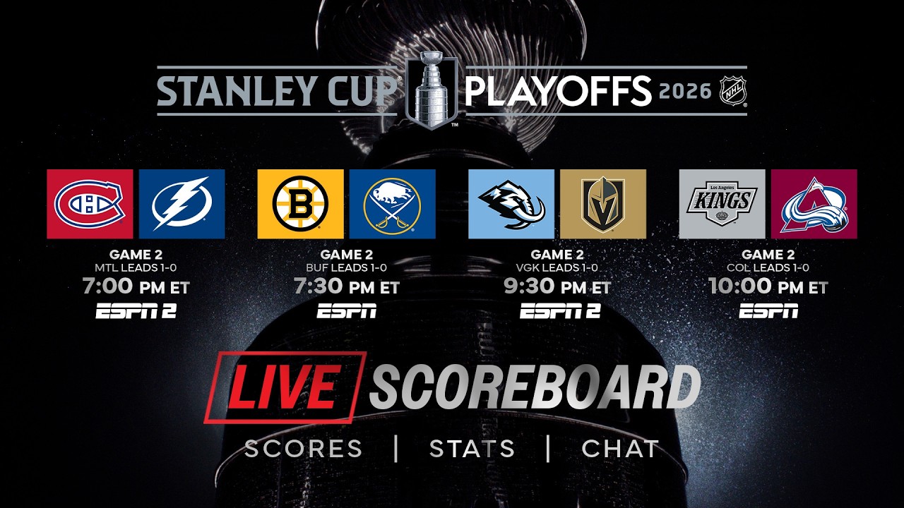 👉 LIVE Stanley Cup Playoffs Round 1 Scoreboard & Chat  4/22 🏒🔥