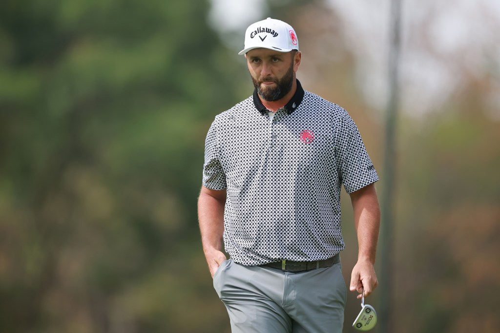 Jon Rahm of Legion XIII looks on from the 12th green during day two of LIV Golf Mexico City at Club de Golf Chapultepec on April 17, 2026 in Mexico City.