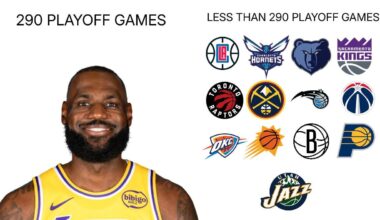 LeBron has played 290 playoff games. More games than these teams.