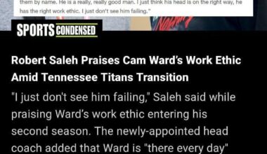 Robert Saleh on Cam Ward’s Work Ethic: "I just don't see him failing"