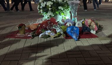 Memorial For Garret Anderson Outside The Stadium Tonight