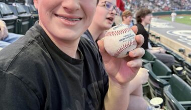 Went to the Clippers home opener, my son got a ball that was thrown by Hunter Gaddis and fielded by Travis Bazzana to end the 6th inning.