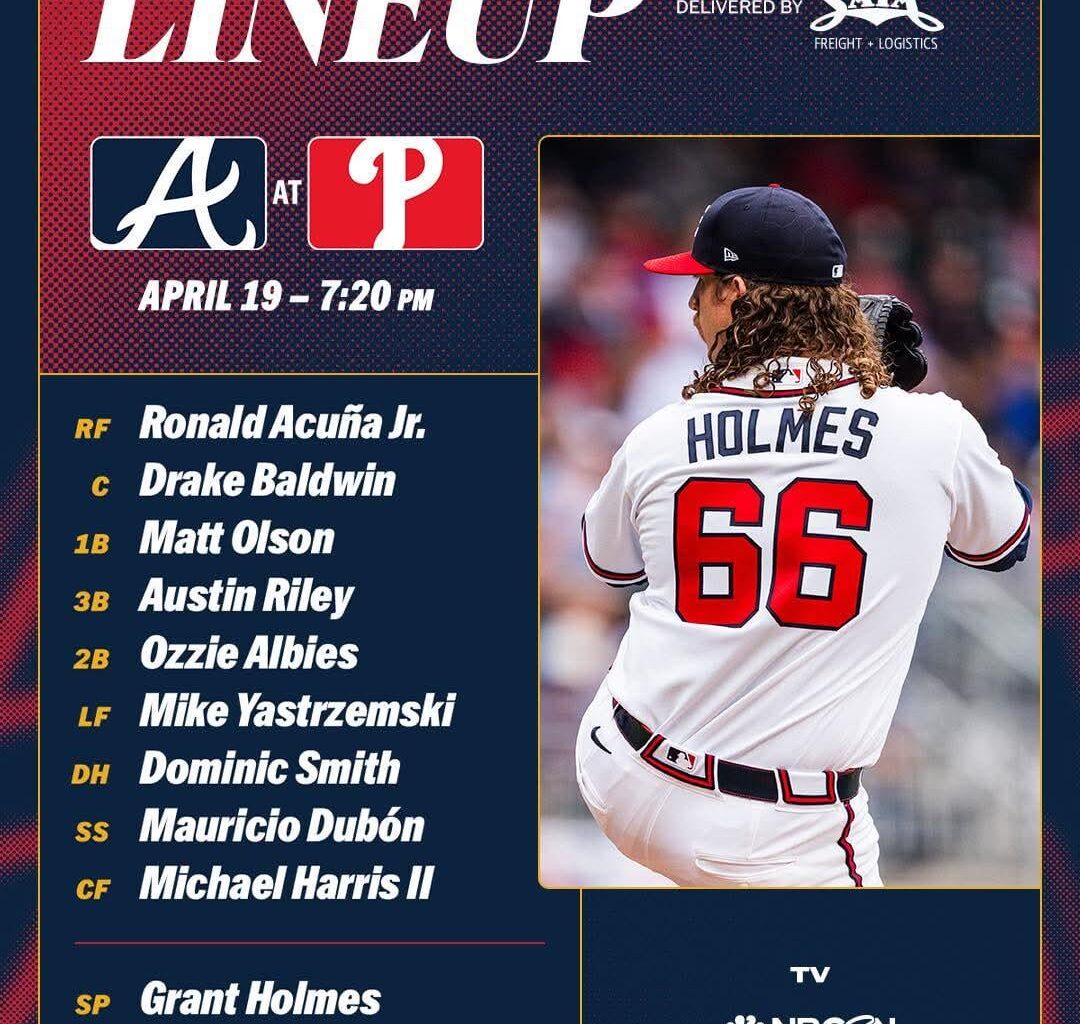 Lineup 4/19/26 - Holmes Hurls the Whole Hog at the Phillies