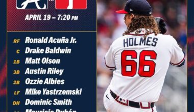 Lineup 4/19/26 - Holmes Hurls the Whole Hog at the Phillies