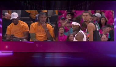 Spurs Twin Towers in attendance for Wemby’s playoff debut.