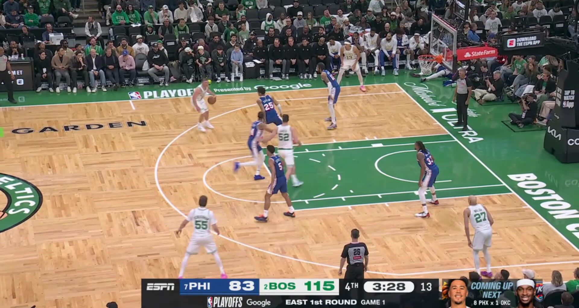 [Highlight] A "WE WANT BOSTON!" chant breaks out at TD Garden as the Celtics lead the Sixers by 32