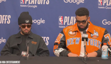 Jalen Brunson and Karl-Anthony Towns talk about their pick-and-roll chemistry:

Brunson: "We've grown as teammates, we've grown as friends"

KAT: "I'm not at the Josh level yet, but we're working on it"

Brunson: "Josh is not a friend"