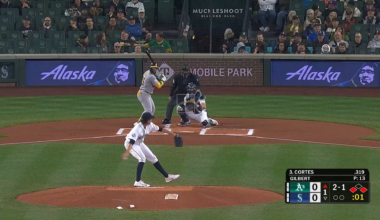 [Highlight] Logan Gilbert catches a line drive in HIS JERSEY!