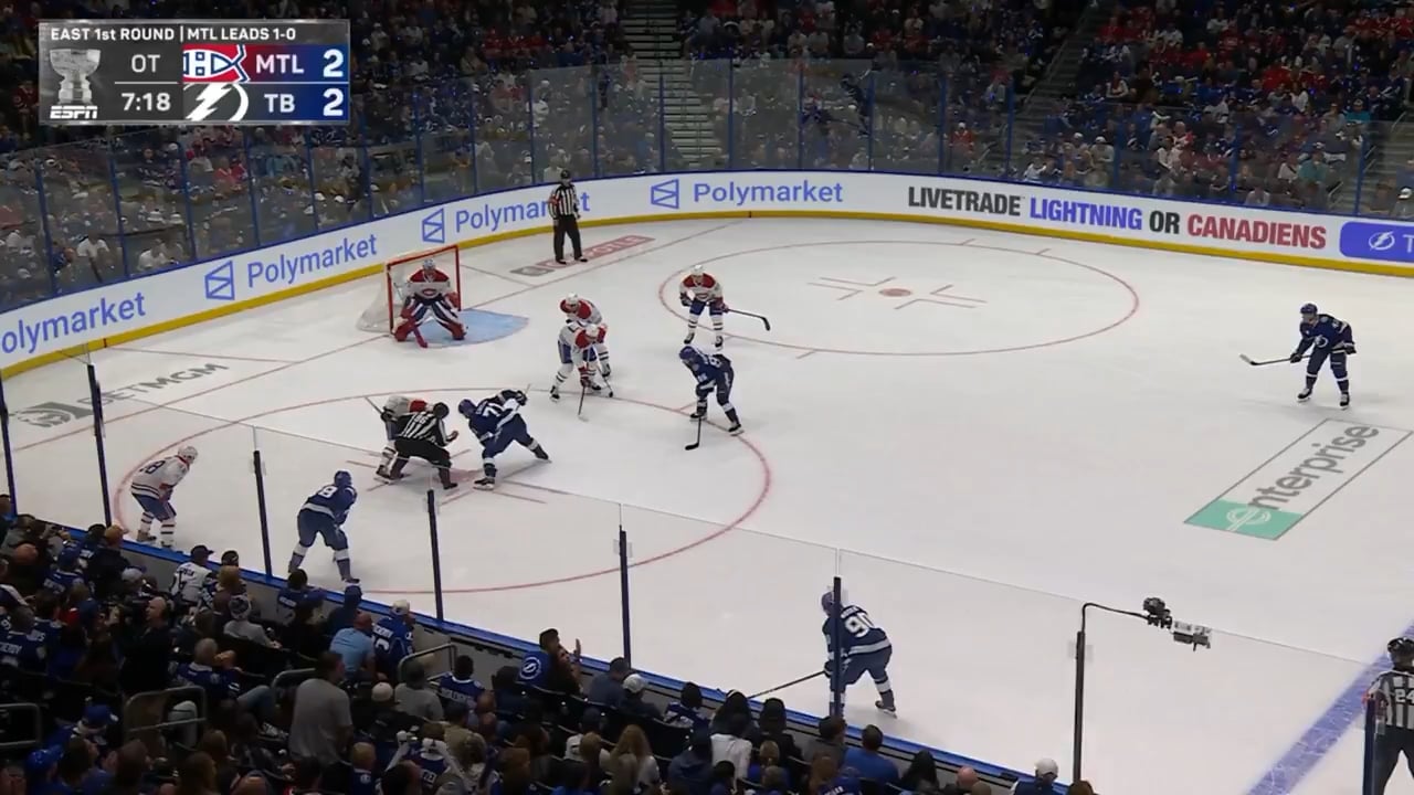 Moser wins it for Tampa in overtime! Series tied and headed to Montreal!