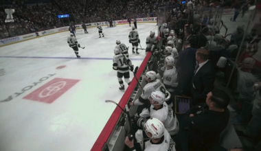 Fans were banging the glass behind the LA bench and it shattered