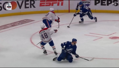 Kaiden Guhle hooking penalty on Nikita Kucherov