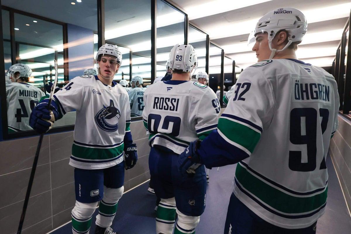 Canucks’ Rossi, Buium, Ohgren come full circle with return to Minnesota after Hughes trade