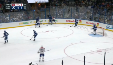 Cole Caufield puts it in the wide open net as he slowly makes his way to 50 goals