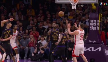 [Highlight] LeBron James and Marcus Smart pretend to slow down, trying to bite more time from the clock, and suddenly Smart finds LeBron for the cutting dunk (with replays).

Lakers up 7, with less than a minute remaining in regulation