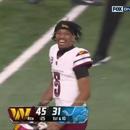 Jayden Daniels' 22 of 31, 299 passing yards, 51 rushing yards, 2 touchdowns against Detroit in the 2024 NFC Divisional Round.
