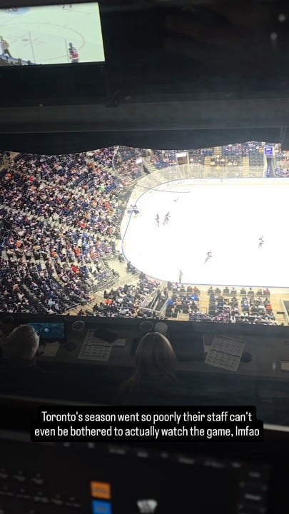 Re-upload of Toronto Personnel watching a movie instead of the Game.