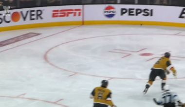 Carter Hart tried to deflect a weak shot into the corner but it went off Kaedan Korczak and into the net. 2-1 Utah.