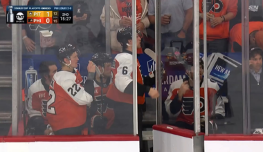 Every player on the ice from both sides got penalties and the boxes were PACKED