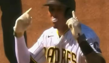 [Heilbrunn] Jackson Merrill's first down celebration for doubles is something he started doing in spring training. He said the other guys needed a doubles gesture, so they adopted it. "Jackson started it," said Ty France. "We're just following our leader."