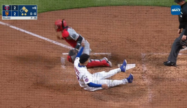 [Highlight] Mark Vientos runs through the stop sign and doesn't score the go-ahead run