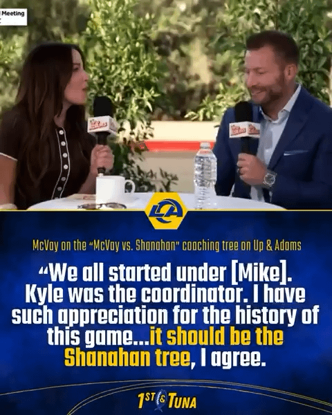 Sean McVay was asked if it should be called the McVay or Shanahan coaching tree: “It should be the Shanahan tree”