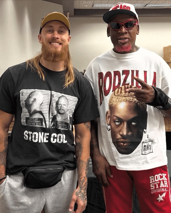 George Kittle Met Up With Dennis Rodman Ahead of WrestleMania 🔥