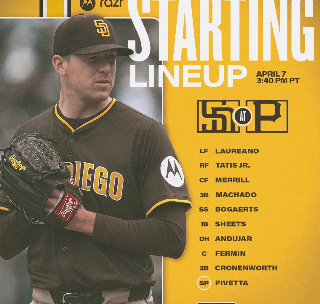 [Padres] Piv takes the mound.