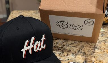 My "hat" hat came today in it's "box" box, sealed with "tape" tape, with a free "sticker" sticker!