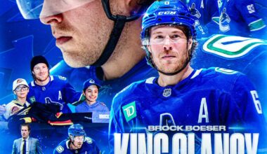 Brock Boeser has been nominated for the King Clancy memorial trophy