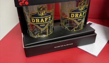 Hey Steelers Fans in Pittsburgh, these Pittsburgh Draft Pint Glasses are dahn at your local Costco’s.