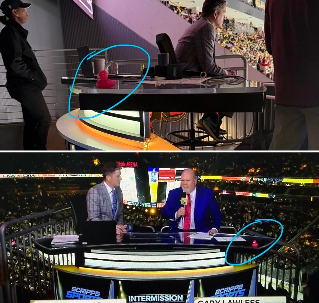 Anyone see this pink flamingo duck on the desk during the 2nd intermission?