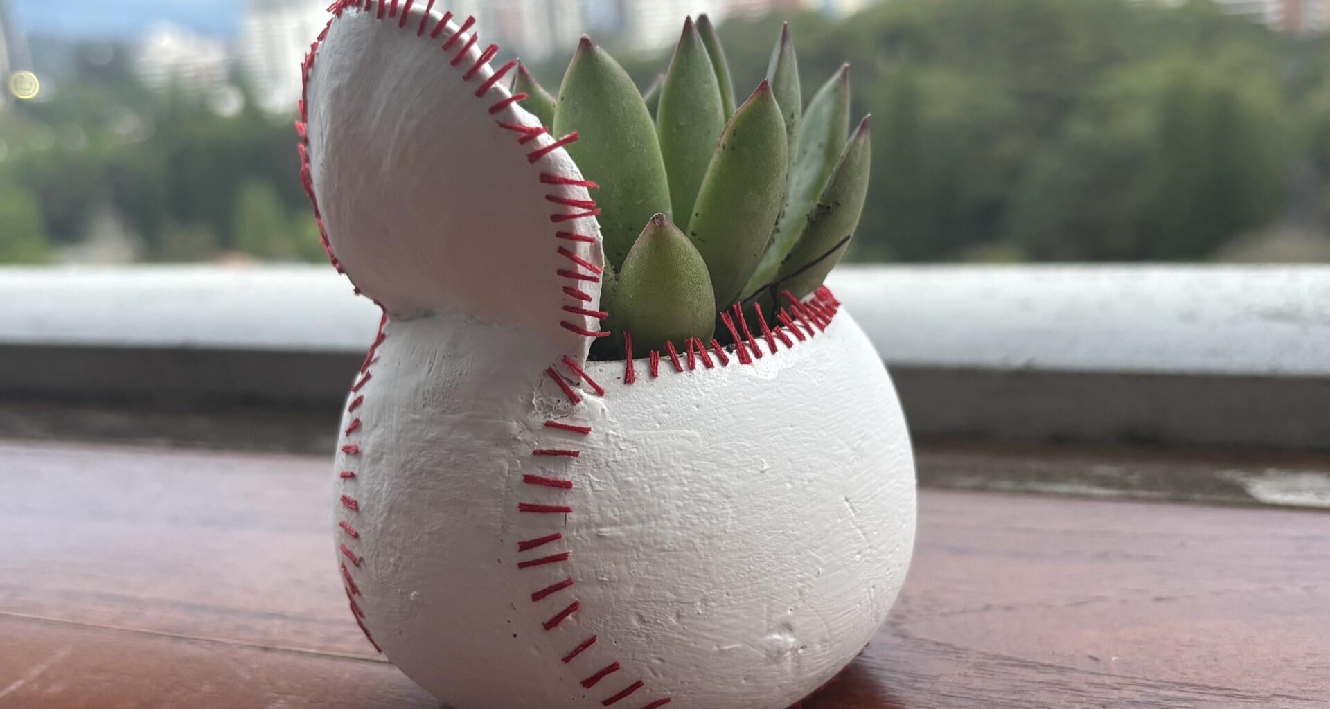 Baseball pot. Made out of clay