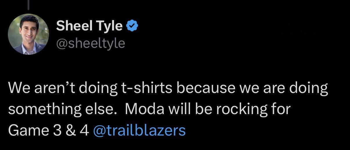 Tyle says they’re planning something else than shirts