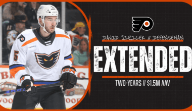 Flyers Agree to Terms With David Jiricek on a Two-Year Contract Extension