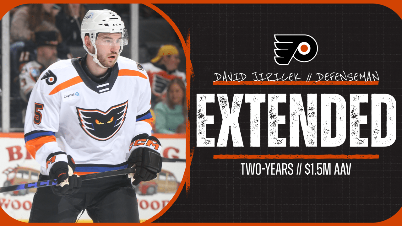 Flyers Agree to Terms With David Jiricek on a Two-Year Contract Extension