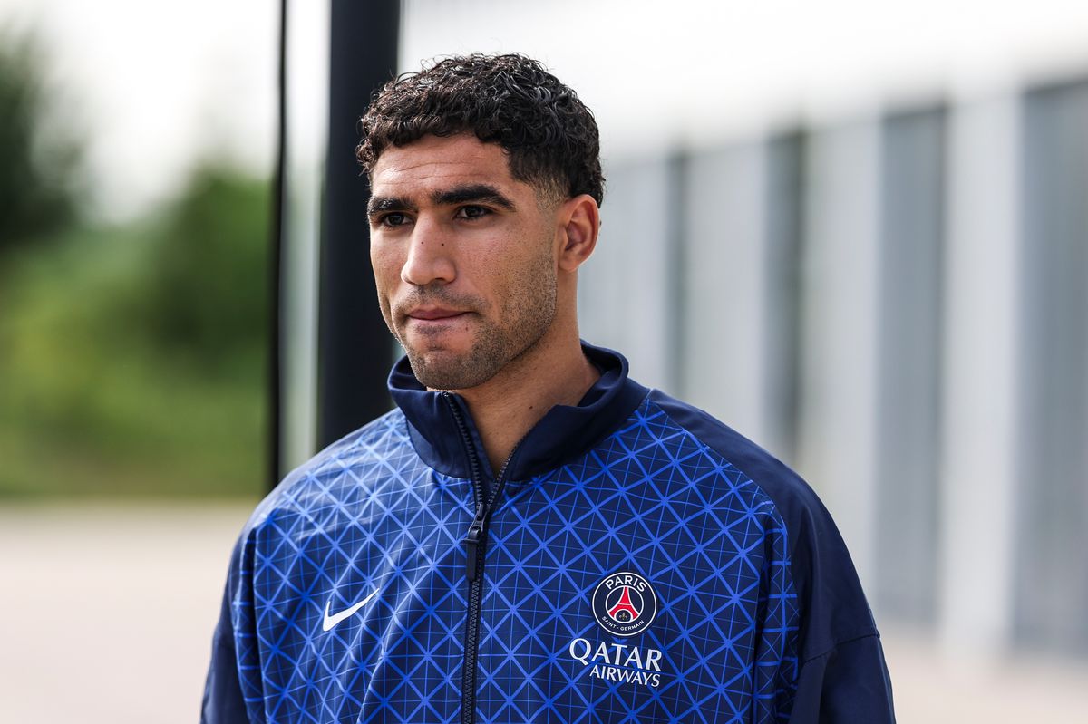 Achraf Hakimi is back in full Paris Saint-Germain team training ahead of the Champions League final against Arsenal