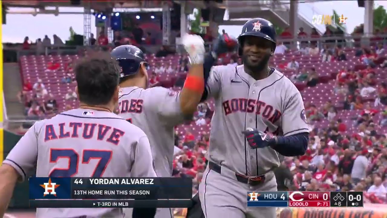 115.9 MPH off the bat! 😳 Yordan Alvarez UNLOADS on his 13th home run of the season for the Astros! 🚀