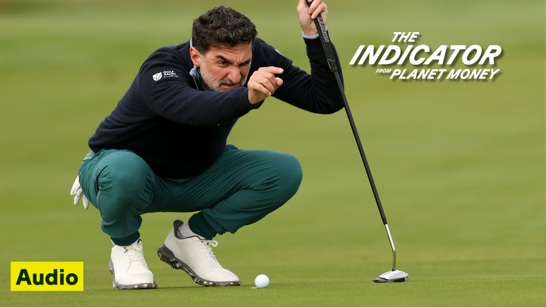 Yasir Al-Rumayyan, Governor of Saudi Arabia's Public Investment Fund, lines up a putt.