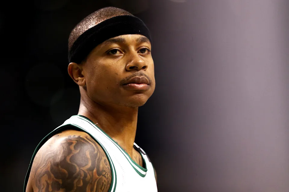BOSTON, MA - MAY 2: Isaiah Thomas #4 of the Boston Celtics looks on during the first quarter of Game Two of the Eastern Conference Semifinals at TD Garden on May 2, 2017 in Boston, Massachusetts. NOTE TO USER: User expressly acknowledges and agrees that, by downloading and or using this Photograph, user is consenting to the terms and conditions of the Getty Images License Agreement. (Photo by Maddie Meyer/Getty Images)