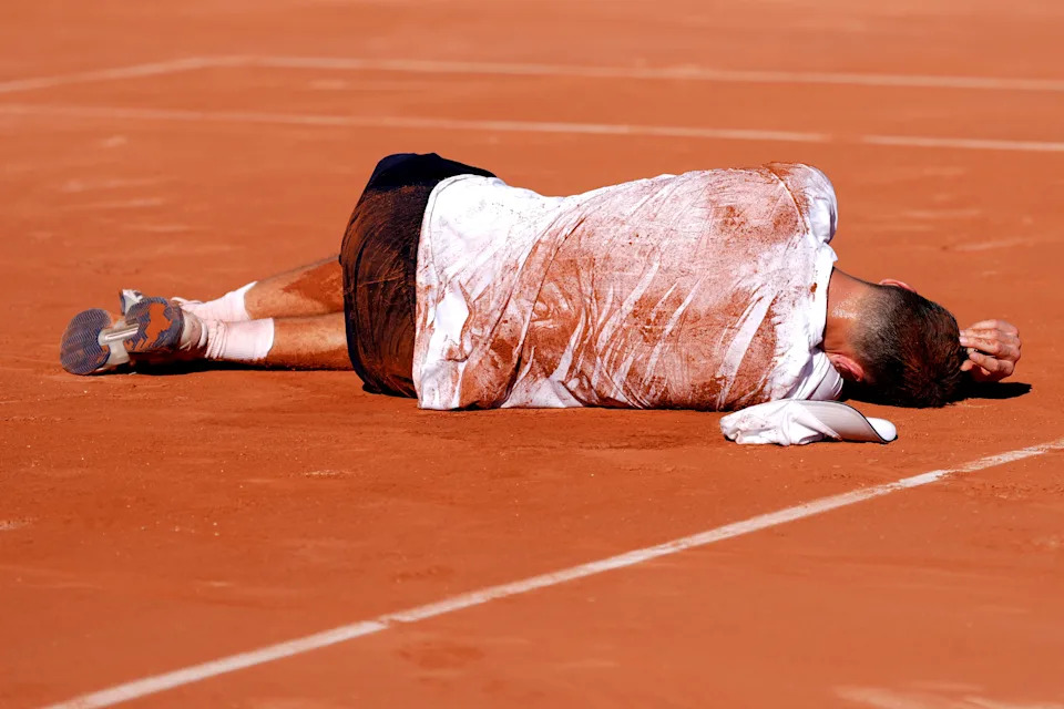 Jakub Mensik, pictured here after his win at the French Open.