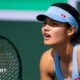 Emma Raducanu waits for a return
