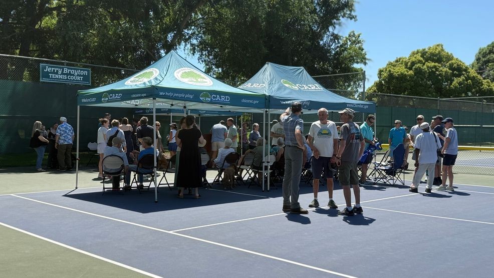 Photo at the Jerry Brayton Tennis Court at Community Park in Chico, Calif. on April 30, 2026. (KRCR)